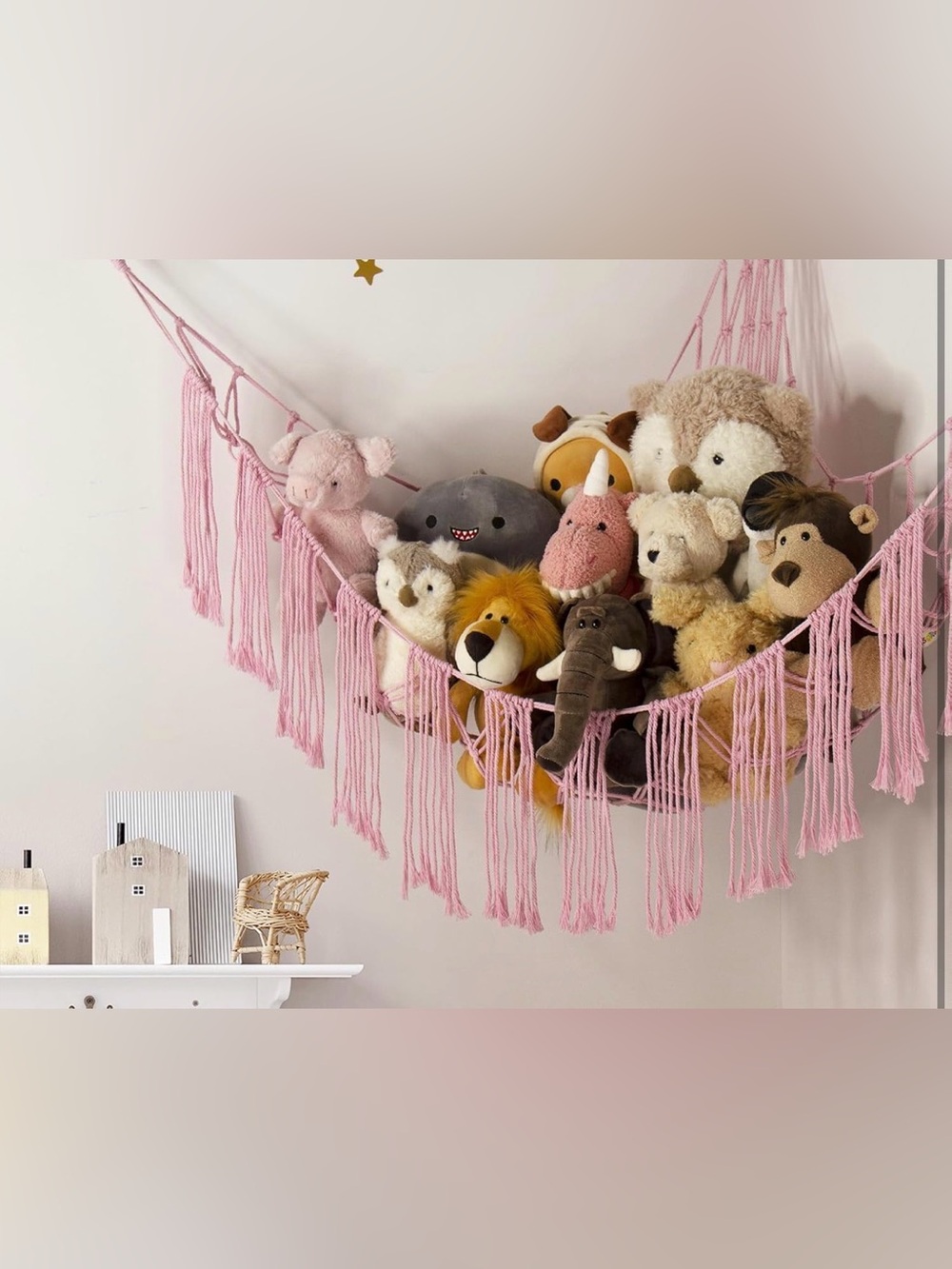 Stuffed Animal Storage Hammock - Pink